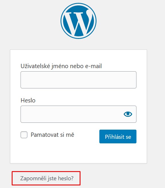 WordPress neznám heslo a chci se přihlásit do administrace